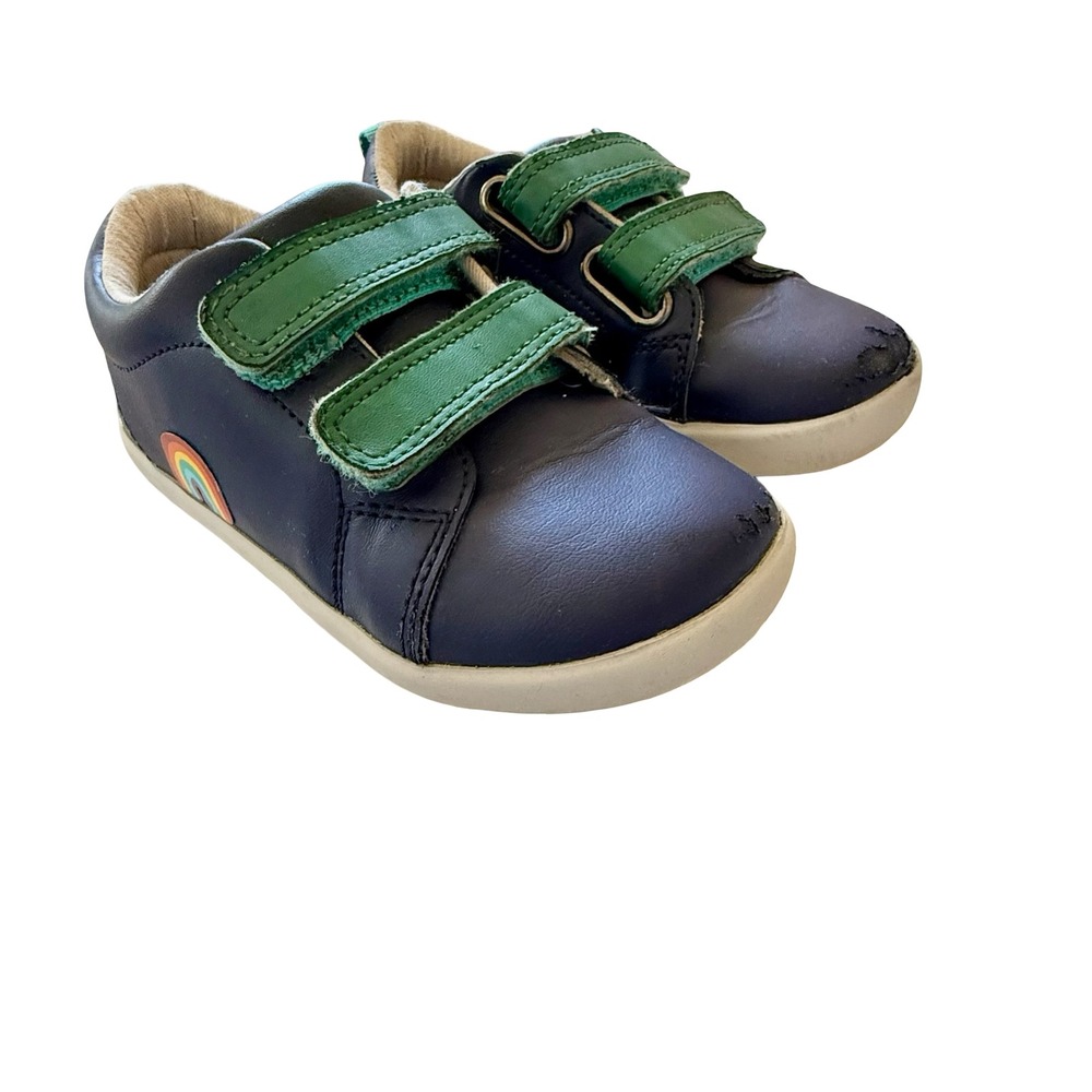 Ten Little Sneakers Navy Blue Green Kids Size 10
